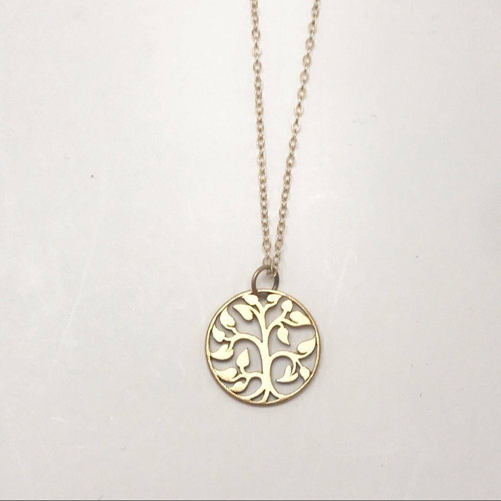 Naked Hanger Tree of Life totem necklace, gold.